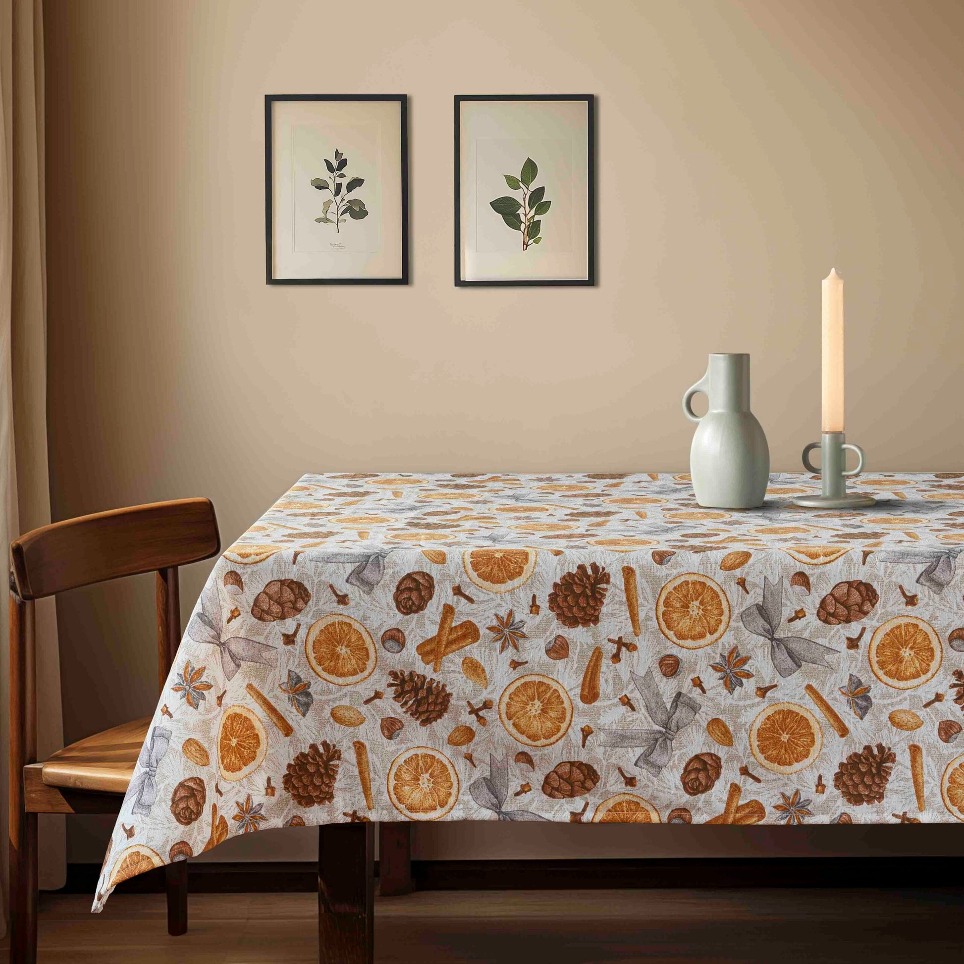 Τραπεζομάντηλο Κανέλα Πορτοκάλι 135x180εκ