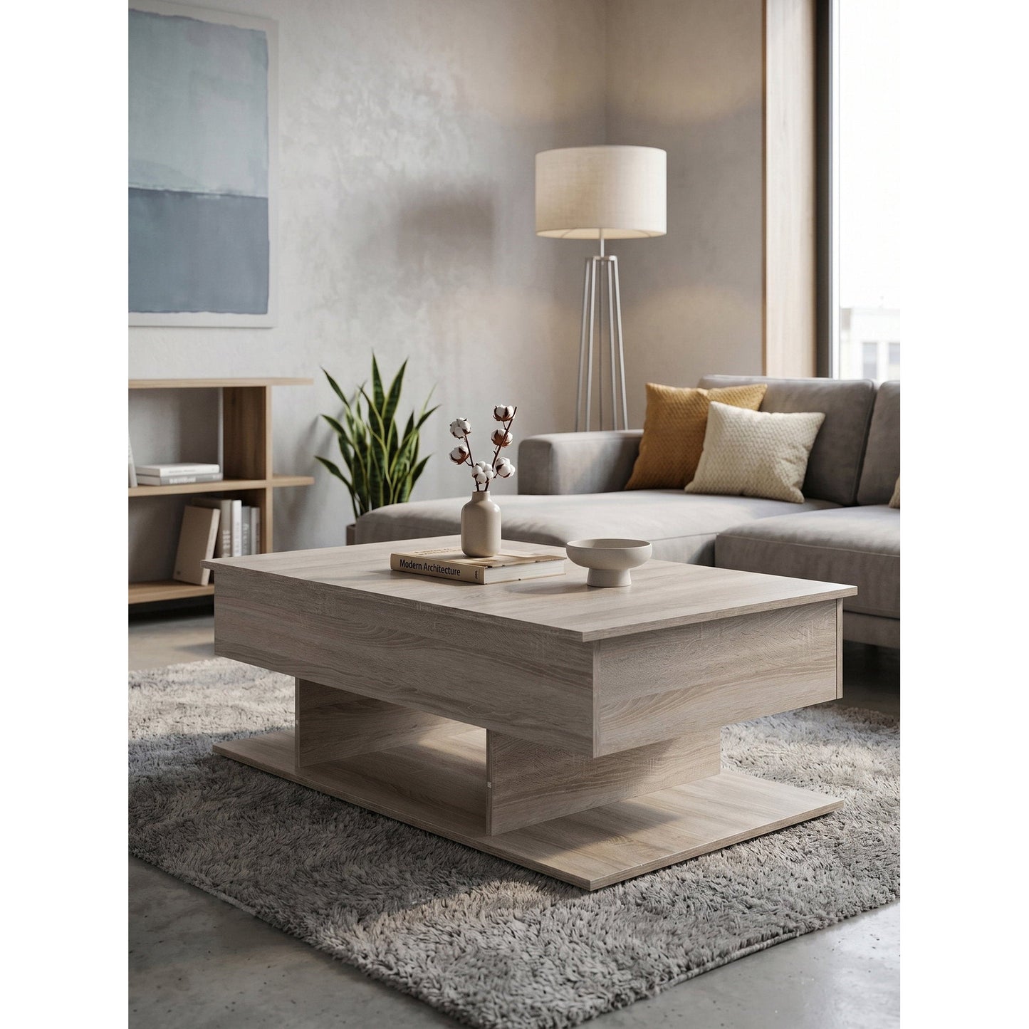 Τραπεζάκι Σαλονιού Linda Φυσικό 116.5x70x40