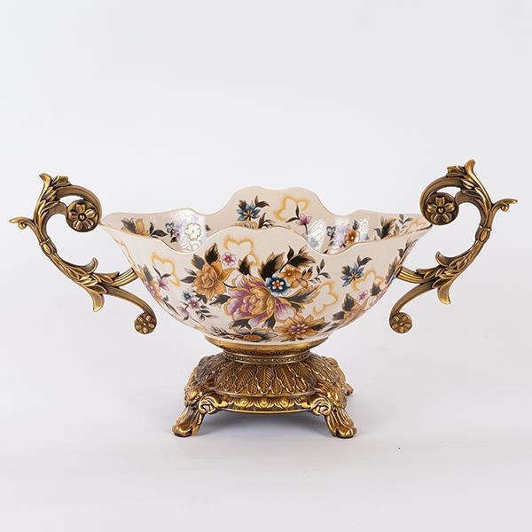 ΦΟΝΤΑΝΙΕΡΑ ΠΟΡΣΕΛΑΝΗ ΛΕΥΚΗ ΜΕ ΧΡΥΣΑ ΛΟΥΛΟΥΔΙΑ 47x19x25