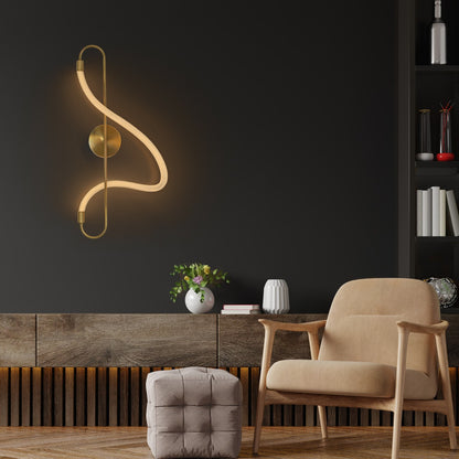 GLOW KLV-101-0169 Φωτιστικό Τοίχου / Απλίκα LED 18W 1800lm 360° AC 220-240V IP20 Ρυθμιζόμενο Λευκό CCT με On/Off 2700K/4500K/6000K - Lumileds SMD Chip - Χρυσό Πλατίνα - Μ30 x Π15 x Υ70