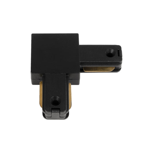 EUROTRACK-1PH 60905 Μονοφασικός Σύνδεσμος Γ Ράγας 2 Καλωδίων 1L+1N για Σύστημα Ράγας Eurotrack-1PH AC 220-240V IP20 - Μαύρο Ματ - Μ6.5 x Π6.5 x Υ1.6