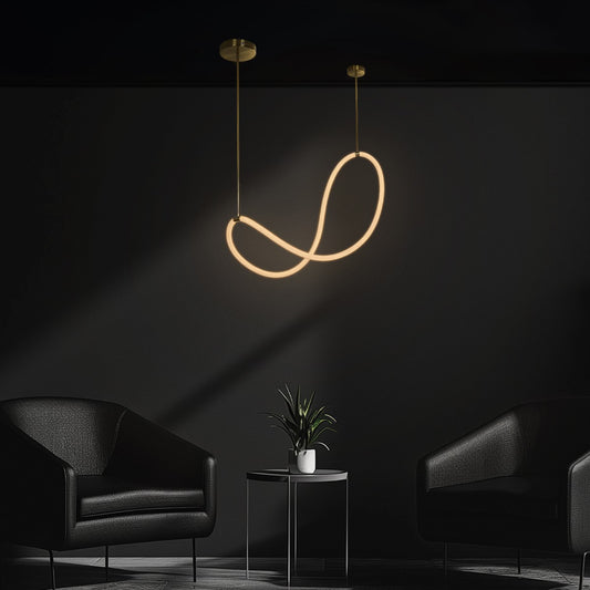 GLOW KLV-101-0156 Κρεμαστό Φωτιστικό Οροφής LED 34W 3400lm 360° AC 220-240V IP20 Ρυθμιζόμενο Λευκό CCT με Χειριστήριο από 2700K έως 6000K Dimmable - Lumileds SMD Chip - Χρυσό Πλατίνα - Μ20 x Π35 x Υ120