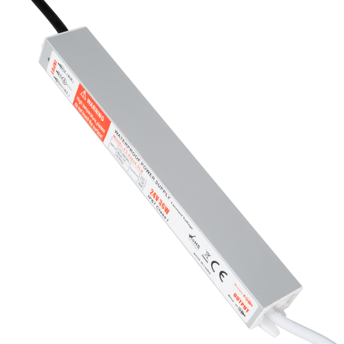 LUMIWATER 73061 Τροφοδοτικό/Μετασχηματιστής SELV 36W 1.5A DC 24V Αδιάβροχο IP67 - AC 220-240V σε DC 24V - Μ22.1 x Π3 x Υ2