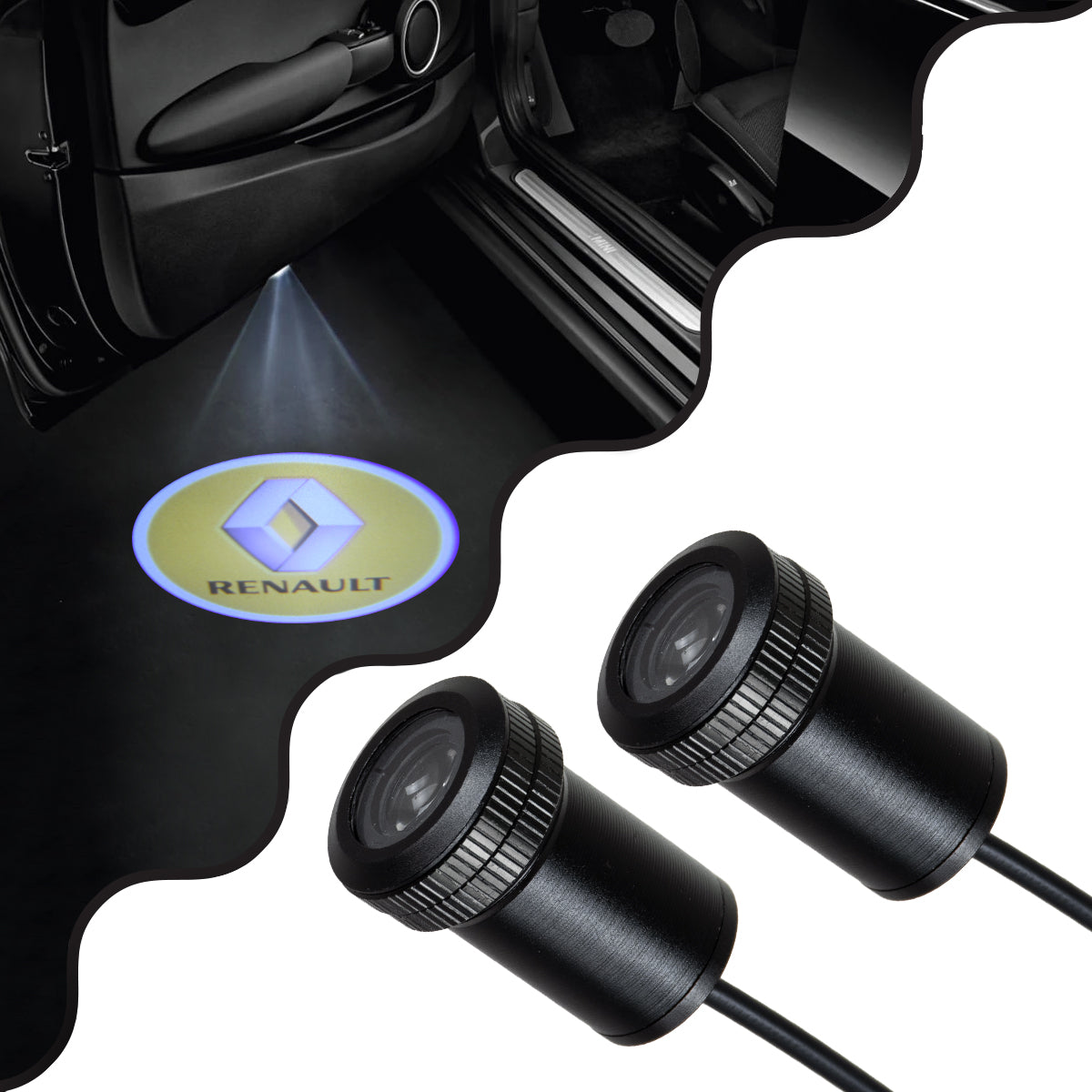 81622 RENAULT Ghost Car Brand Logo Projector - Προτζέκτορας Προβολής Μάρκας Αυτοκινήτου LED CREE XHP35 3W 240lm 120° DC 12V IP20 Ψυχρό Λευκό 6000K