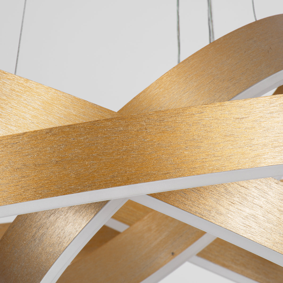 VENOM TRIO 61190-DECO Κρεμαστό Φωτιστικό Δαχτυλίδι-Κύκλος LED CCT 120W 14158lm 120° AC 220-240V - Εναλλαγή Φωτισμού μέσω Τηλεχειριστηρίου All In One Ψυχρό 6000K+Φυσικό 4500K+Θερμό 2700K Dimmable Φ40+60+80cm - Χρυσό Βούρτσας