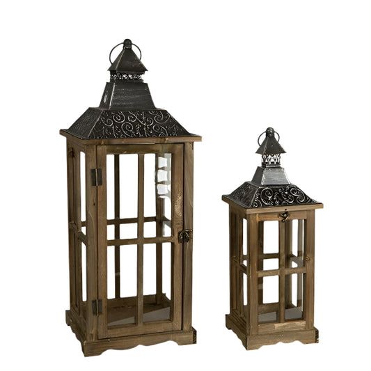 S/2 ΦΑΝΑΡΙΑ ΜΕΤΑΛΛΙΚΑ - ΞΥΛΙΝΑ ΚΑΦΕ 25x25x67 17x17x44