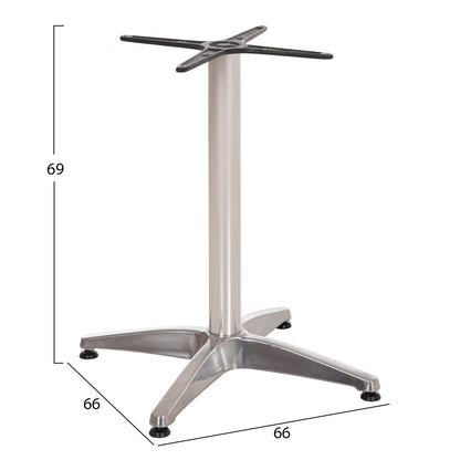 ALUMINUM BASE 4-LEG WITH CHROME CROSS 66x66x69