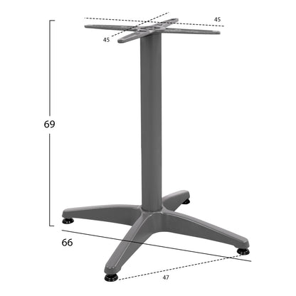 ALUMINIUM BASE 4-ARM WITH GREY CROSS 66x66x69