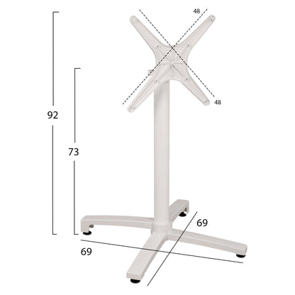 ALUMINUM BASE MATTE WHITE WITH SURFACE 69x69x73