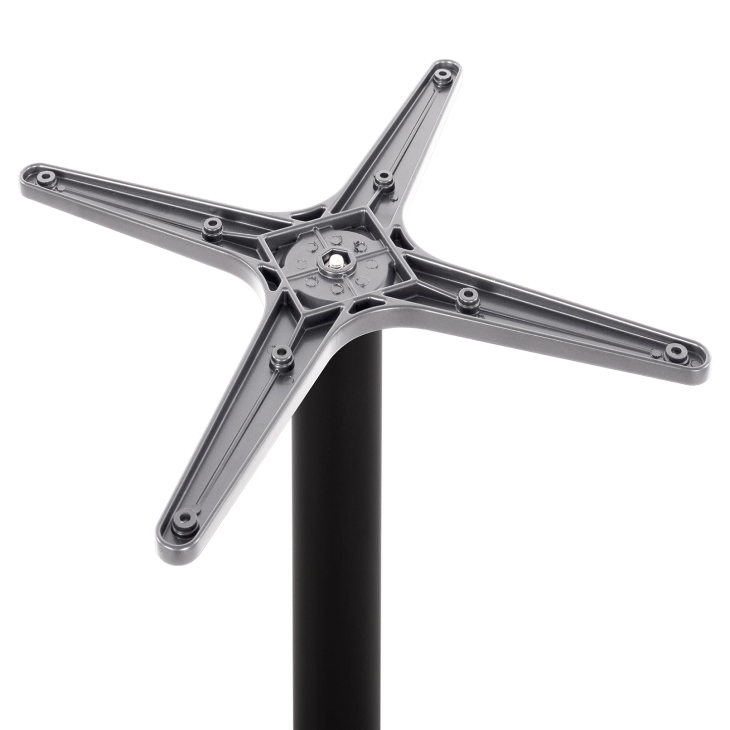 ALUMINUM BASE MATTE BLACK WITH CROSS 66x66x72