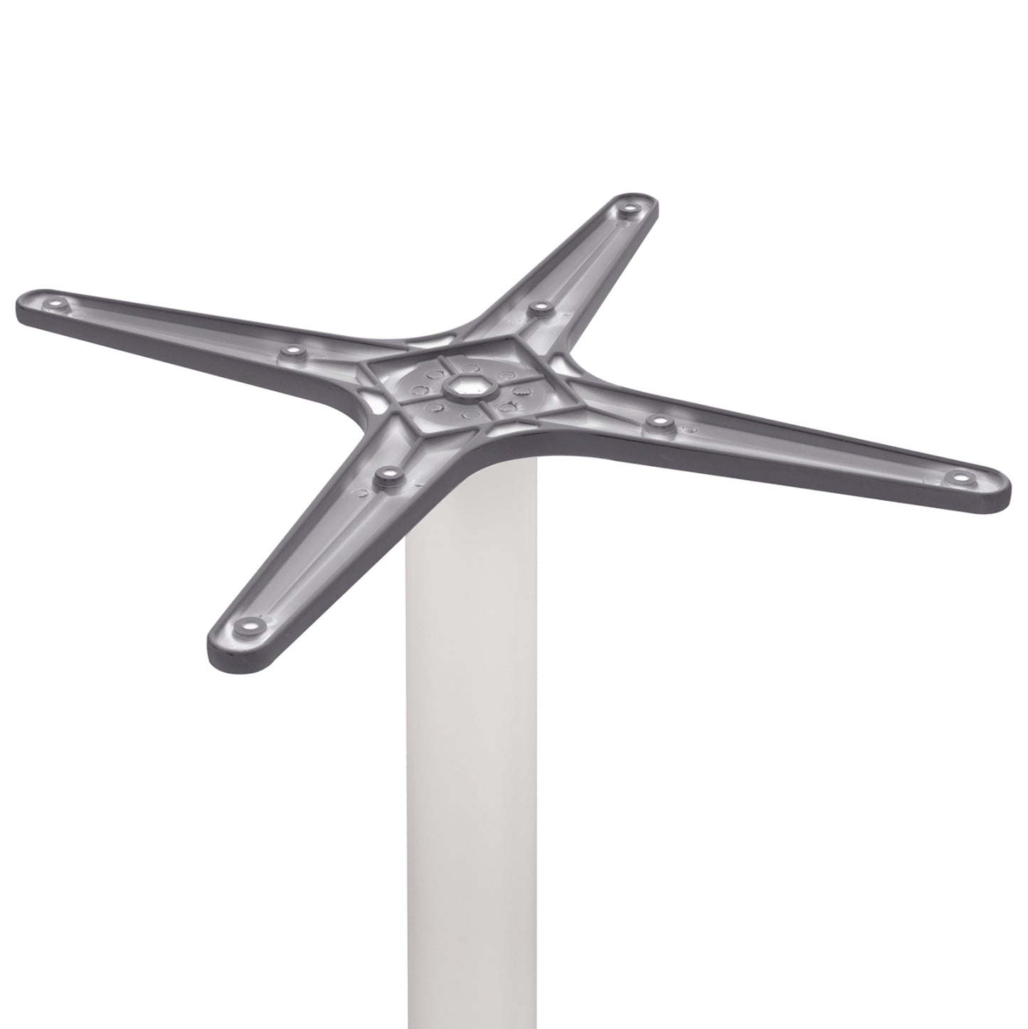 WHITE MATTE ALUMINUM BASE WITH CROSS 66x66x72