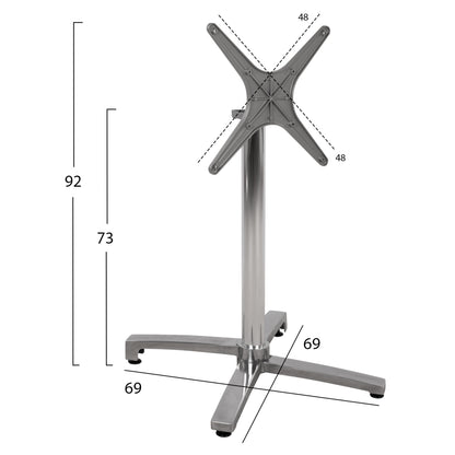 ALUMINIUM FOLDING CHROME BASE WITH CROSS 69x69x73