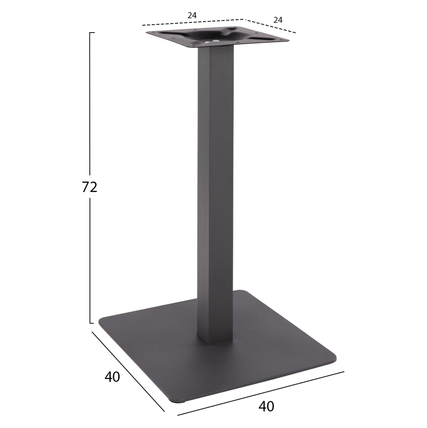 ΒΑΣΗ ΜΕΤΑΛΛΙΚΗ ΓΚΡΙ 40x40x72
