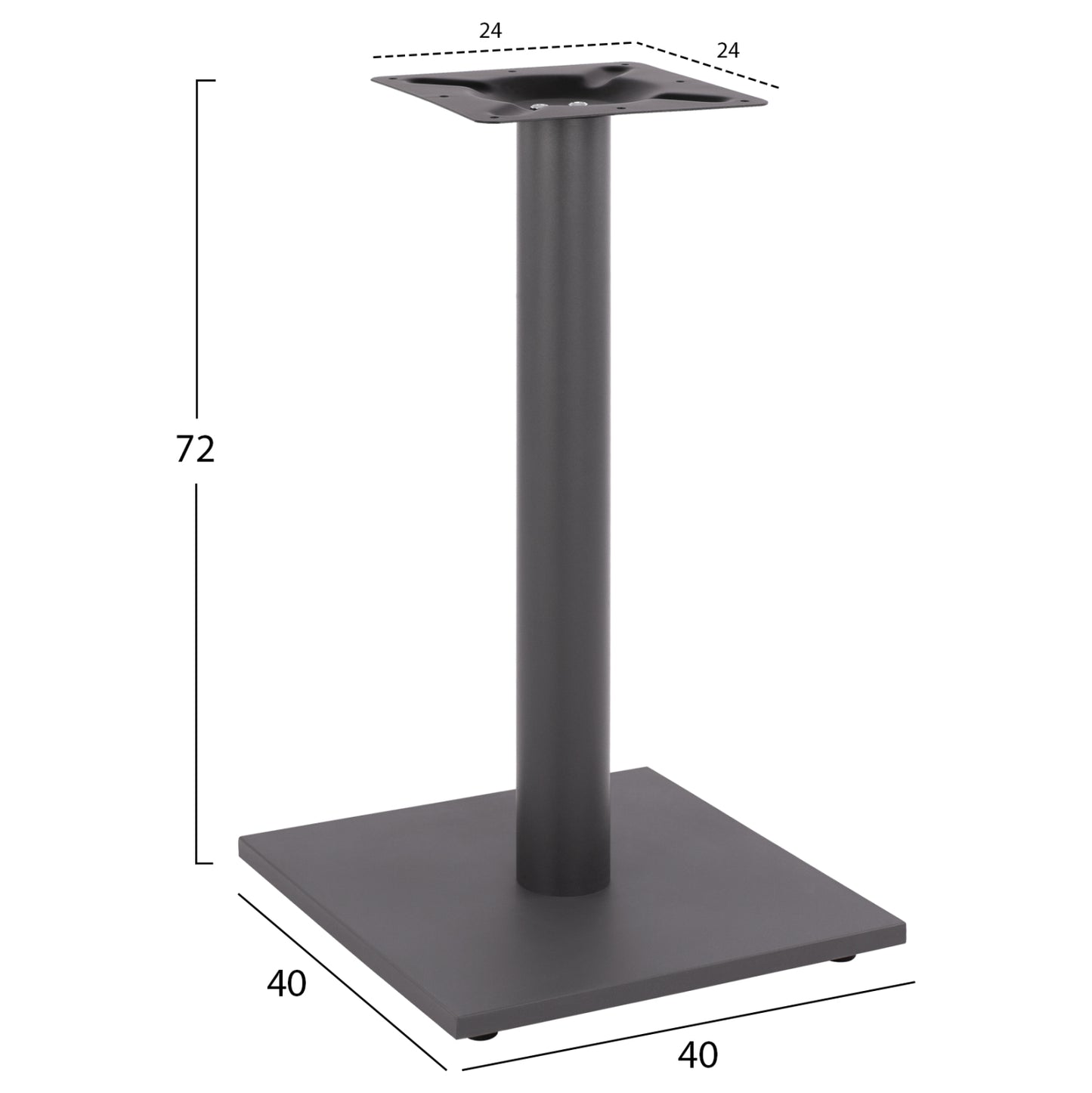 ΒΑΣΗ ΜΕΤΑΛΛΙΚΗ ΓΚΡΙ ΜΕ ΡΕΓΟΥΛΑΤΟΡΟΥΣ 40x40x72