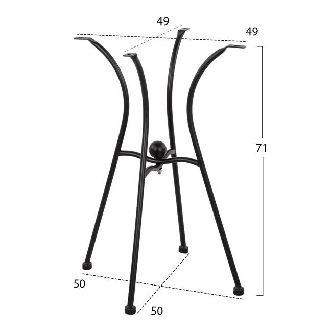 METAL BASE 4 LEGS IN BLACK COLOUR 50x50cm