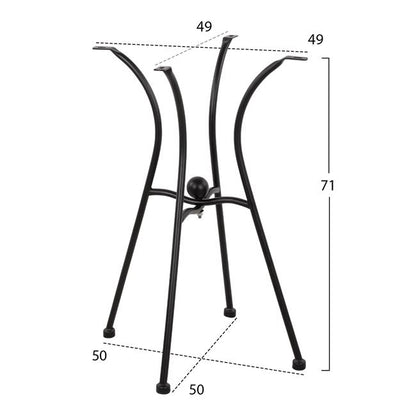 METAL BASE 4 LEGS IN BLACK COLOUR 50x50cm