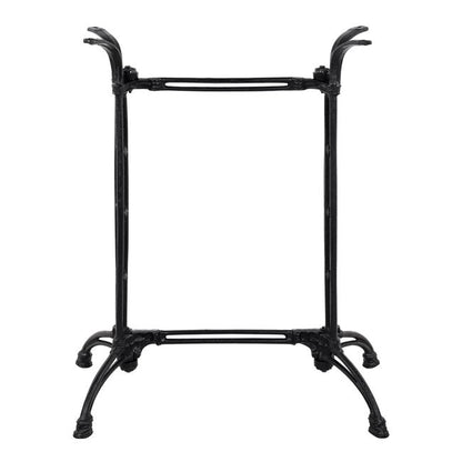 CAST IRON TWIN PEDESTAL BAR BASE IN BLACK 78x50cm