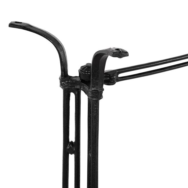 CAST IRON TWIN PEDESTAL BAR BASE IN BLACK 78x50cm