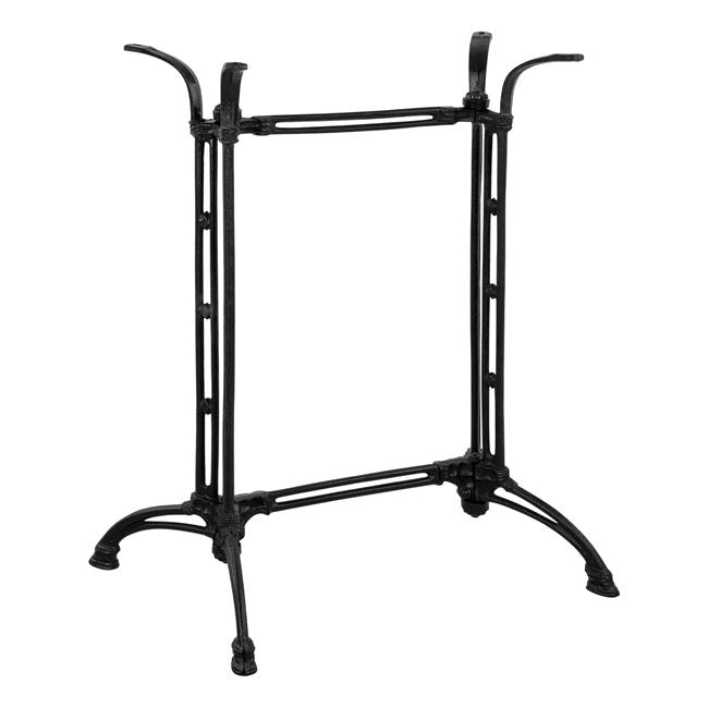 CAST IRON TWIN PEDESTAL BAR BASE IN BLACK 78x50cm