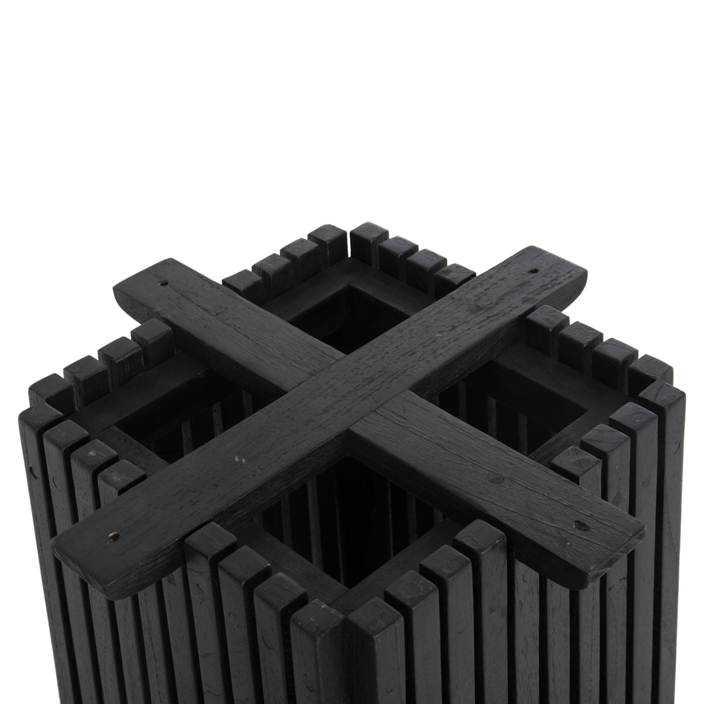 INDOOR BAR BASE MEDIUM HEIGHT SQUARE FRANTZ BLACK MINDI WOOD 40x40x90