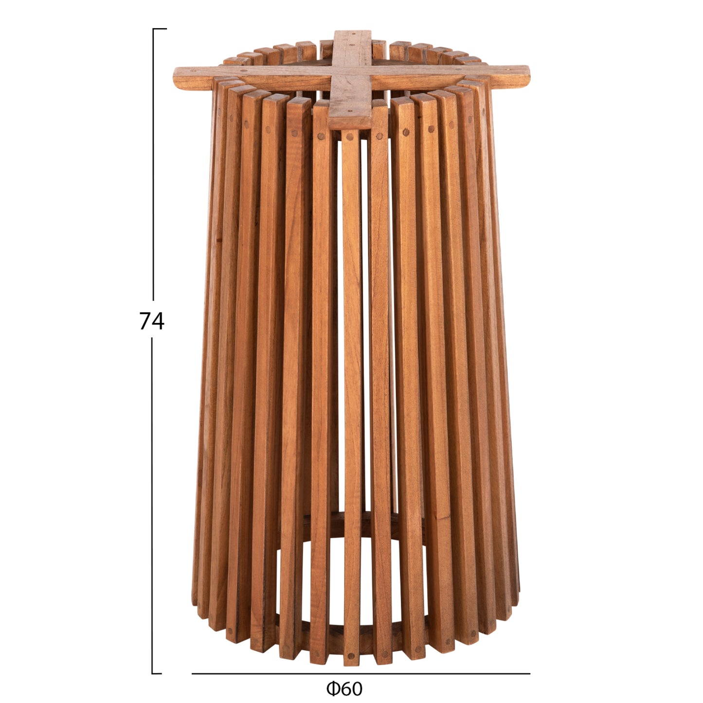 INDOOR ROUND TABLE BASE FRANTZ MINDI WOOD IN NATURAL COLOUR Φ45x73