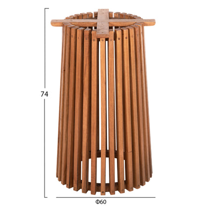 INDOOR ROUND TABLE BASE FRANTZ MINDI WOOD IN NATURAL COLOUR Φ45x73