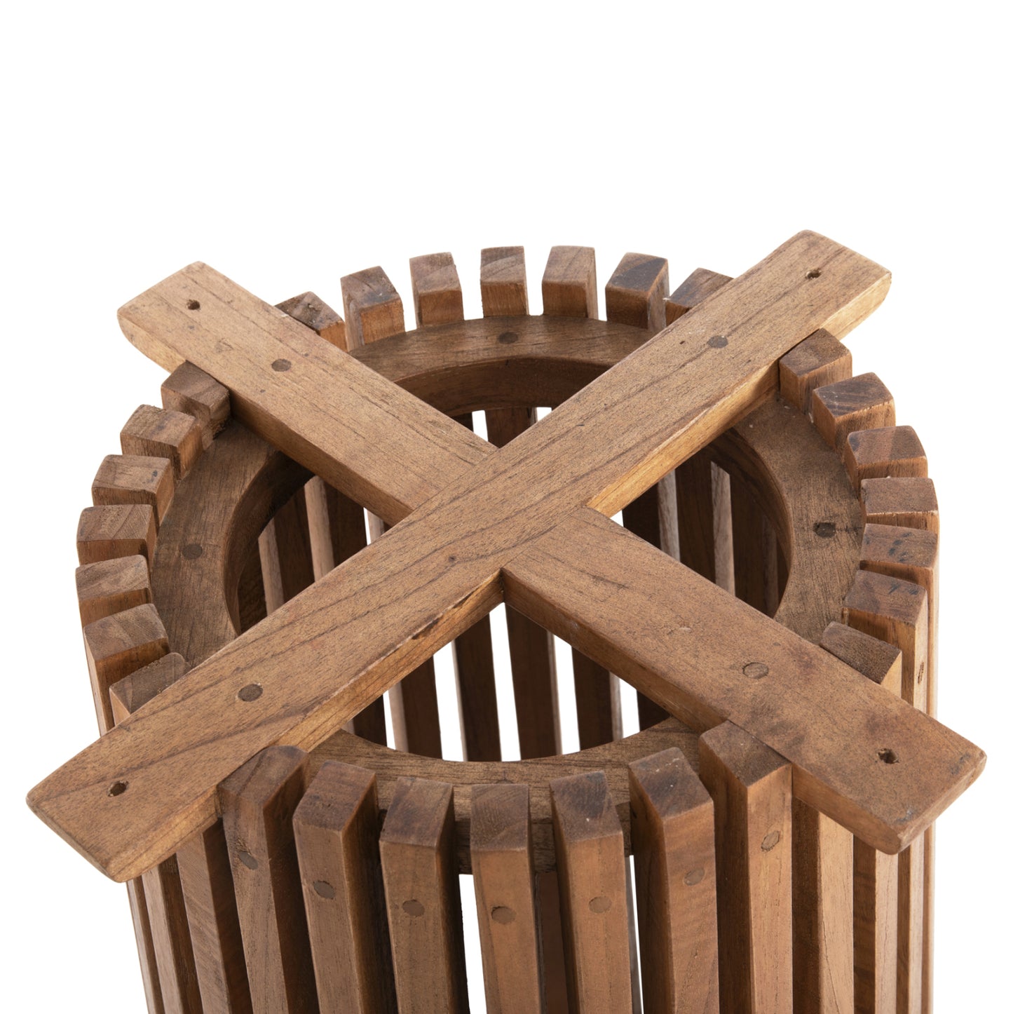 INDOOR ROUND TABLE BASE FRANTZ MINDI WOOD IN NATURAL COLOUR Φ45x73
