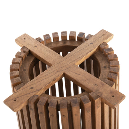 INDOOR ROUND TABLE BASE FRANTZ MINDI WOOD IN NATURAL COLOUR Φ45x73