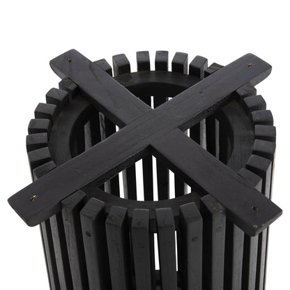 INDOOR TABLE BASE ROUND FRANTZ MINDI WOOD IN BLACK COLOUR D45x74