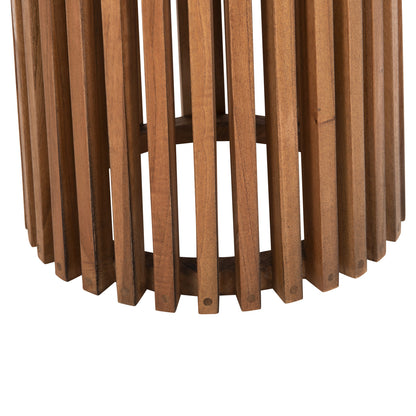 INDOOR ROUND TABLE BASE FRANTZ MINDI WOOD IN NATURAL COLOUR Φ45x73
