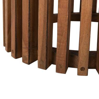 INDOOR ROUND TABLE BASE FRANTZ MINDI WOOD IN NATURAL COLOUR Φ45x73
