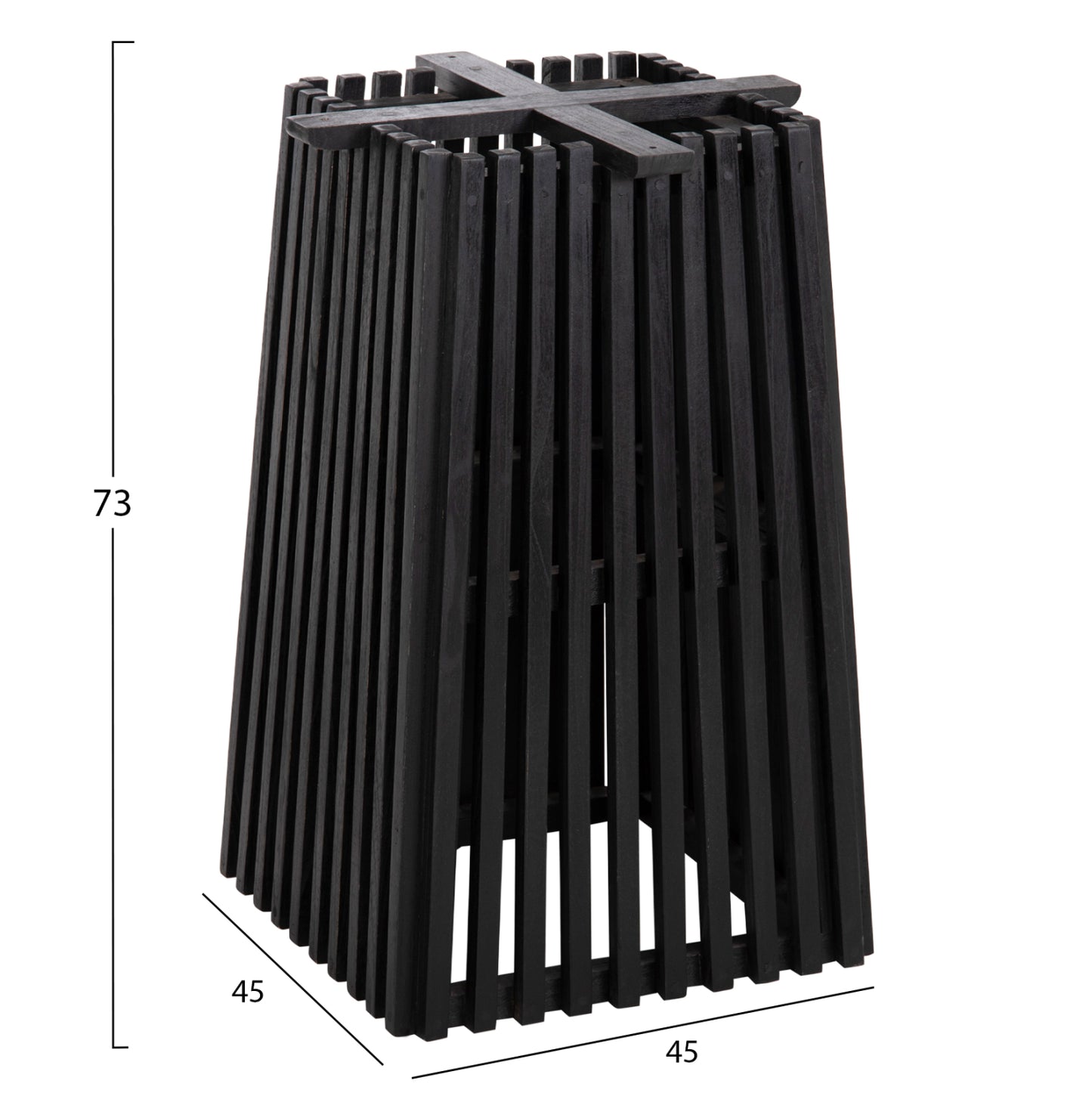 INDOOR SQUARE TABLE BASE FRANTZ MINDI WOOD IN BLACK 45x45x73