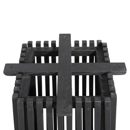 INDOOR SQUARE TABLE BASE FRANTZ MINDI WOOD IN BLACK 45x45x73