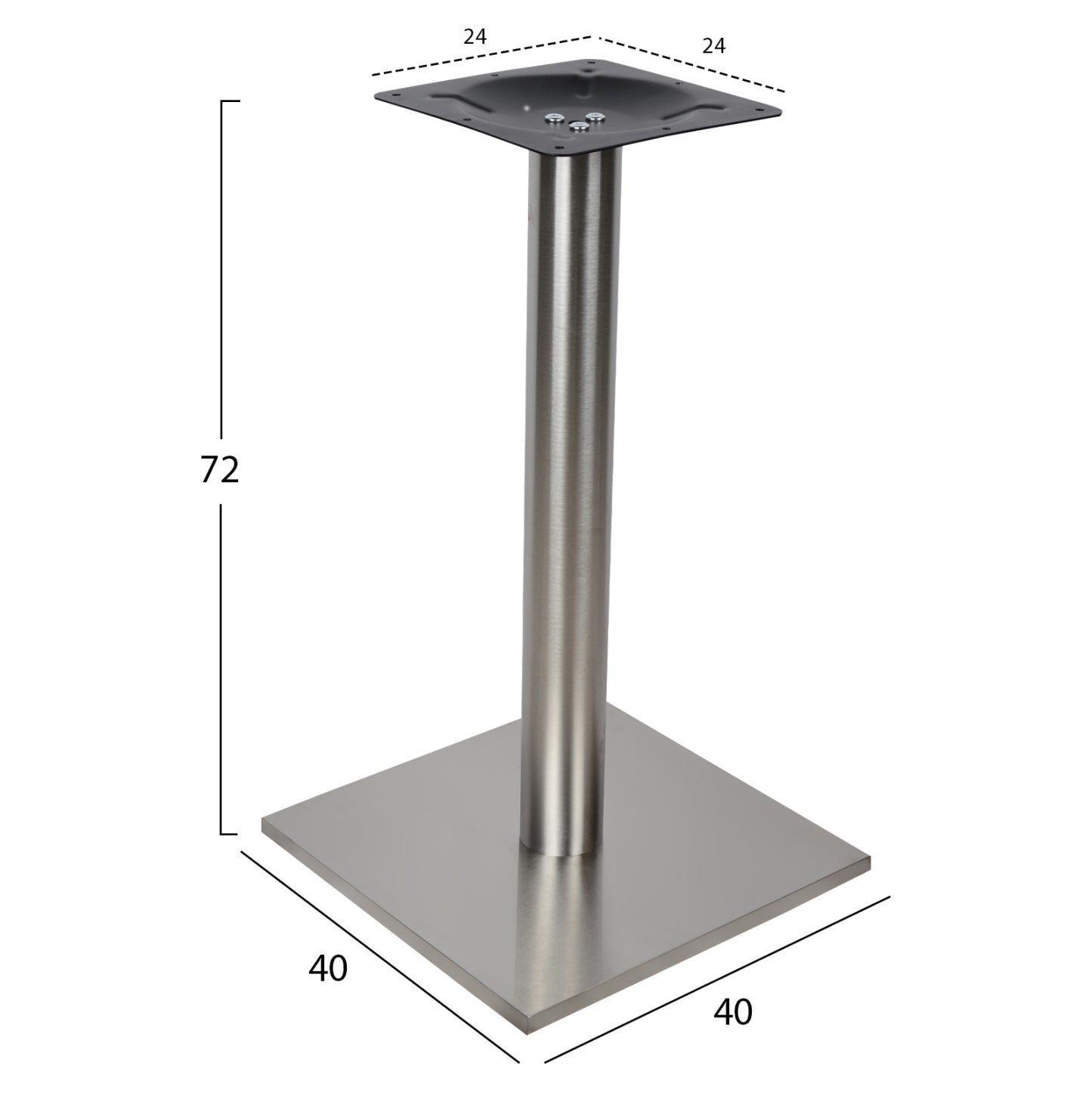 ΒΑΣΗ ΤΡΑΠΕΖΙΟΥ INOX ΜΕ ΡΕΓΟΥΛΑΤΟΡΟΥΣ 40x40x72