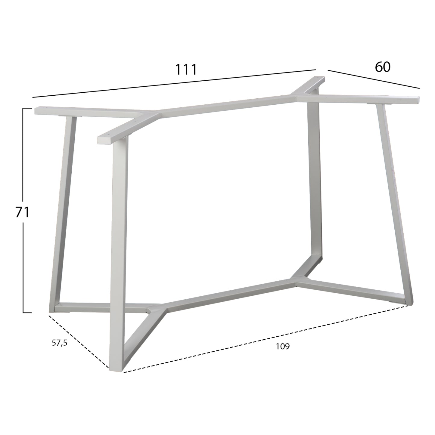 ΒΑΣΗ ΤΡΑΠΕΖΙΟΥ ΛΕΥΚΗ ΜΕΤΑΛΛΙΚΗ 111x60x71
