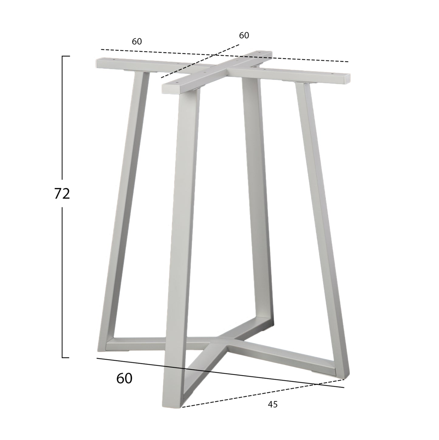 ΒΑΣΗ ΤΡΑΠΕΖΙΟΥ ΛΕΥΚΗ ΜΕΤΑΛΛΙΚΗ 60x60x72