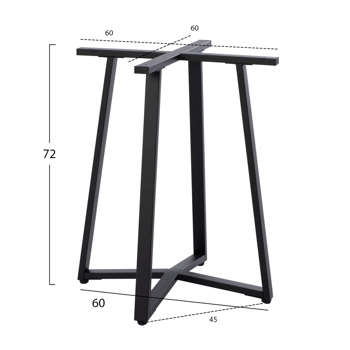 ΒΑΣΗ ΤΡΑΠΕΖΙΟΥ ΜΑΥΡΗ ΜΕΤΑΛΛΙΚΗ 60x60x72