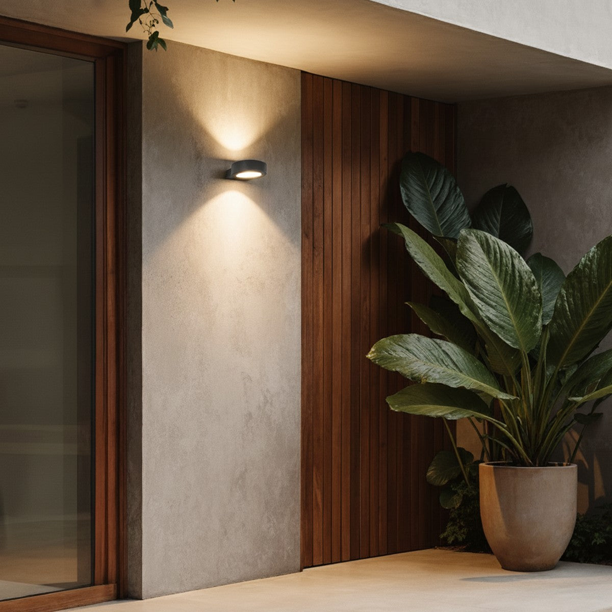 AURA KLV-101-0114 Φωτιστικό Τοίχου / Απλίκα LED 7W 875lm 45° AC 220-240V Αδιάβροχο IP65 Θερμό Λευκό 2700K - Bridgelux COB Chip & TÜV SÜD Driver - Γκρι Ανθρακί Ματ - Μ15 x Π13 x Υ4.5