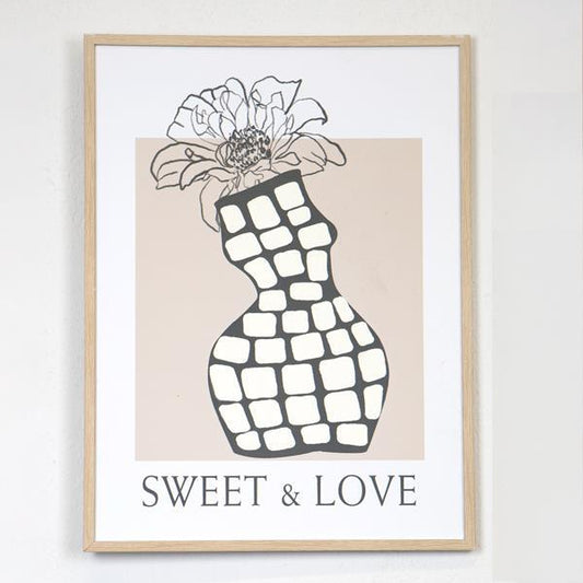 ΠΙΝΑΚΑΣ ΚΑΜΒΑΣ ΜΕ ΠΛΑΙΣΙΟ ME ΦΕΛΙΖΟΛ "SWEET AND LOVE" 45x60x2.2