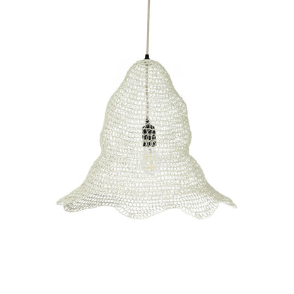 KENTUCKY 01889 Vintage Κρεμαστό Φωτιστικό Πλέγμα Μονόφωτο 1 x E27 IP20 Λευκό Μέταλλο - Μ50 x Π50 x Υ48cm