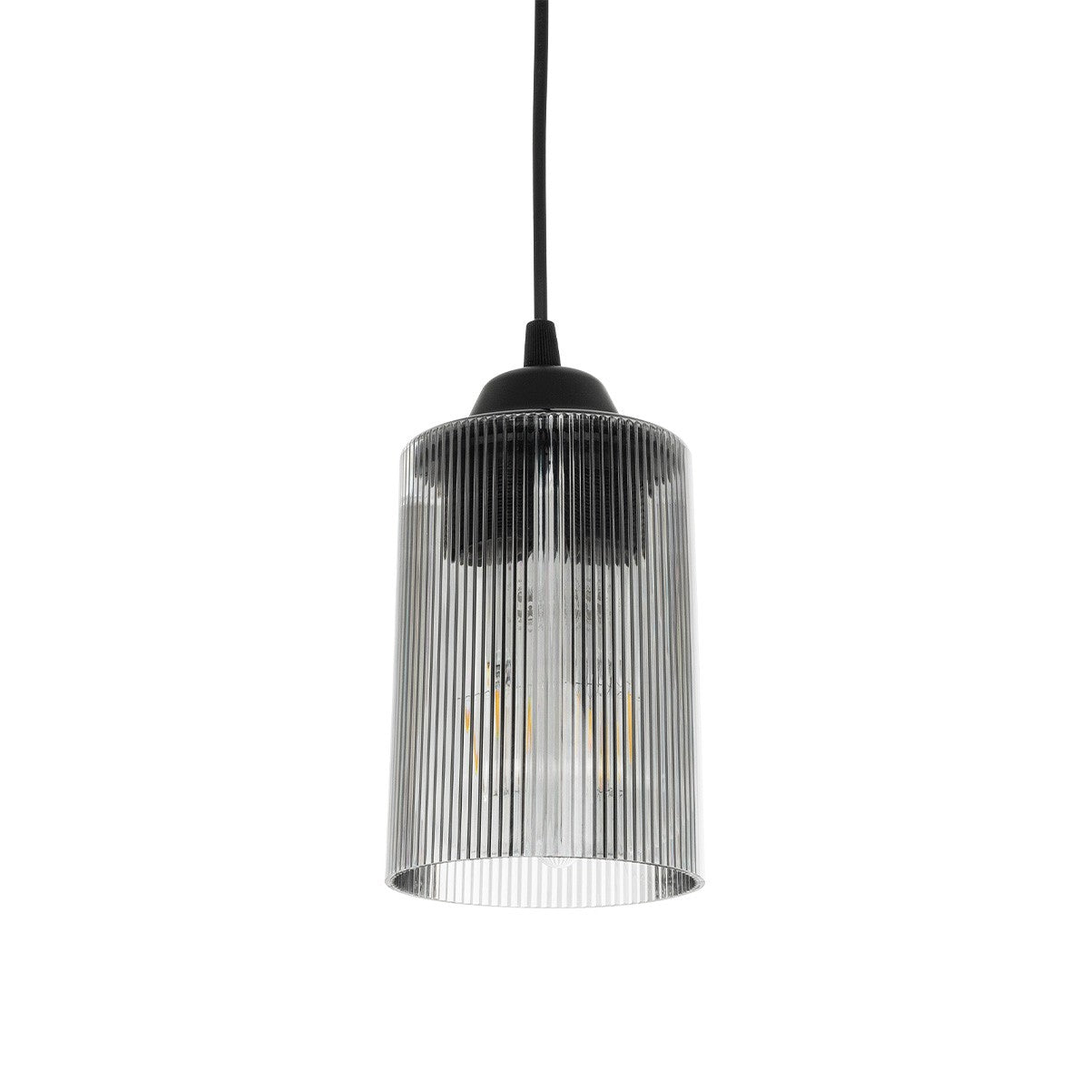 TORUS 203-0063 Μοντέρνο Κρεμαστό Φωτιστικό Οροφής με Ντουί 1 x E27 AC 220-240V IP20 - Μαύρο & Μαύρο Φιμέ - Μ10.5 x Π10.5 x Υ18.5