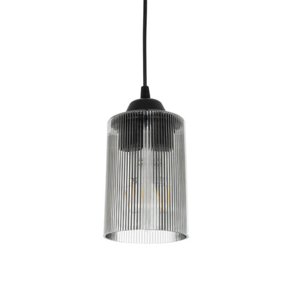 TORUS 203-0063 Μοντέρνο Κρεμαστό Φωτιστικό Οροφής με Ντουί 1 x E27 AC 220-240V IP20 - Μαύρο & Μαύρο Φιμέ - Μ10.5 x Π10.5 x Υ18.5