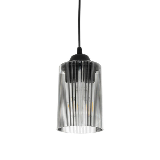 TORUS 203-0063 Μοντέρνο Κρεμαστό Φωτιστικό Οροφής με Ντουί 1 x E27 AC 220-240V IP20 - Μαύρο & Μαύρο Φιμέ - Μ10.5 x Π10.5 x Υ18.5