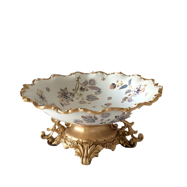 ΦΟΝΤΑΝΙΕΡΑ ΠΟΡΣΕΛΑΝΗ ΜΕ ΠΟΛΥΡΕΖΙΝ ΛΕΥΚΟ-ΧΡΥΣΟ ΜΕ ΛΟΥΛΟΥΔΙΑ 31x31x15