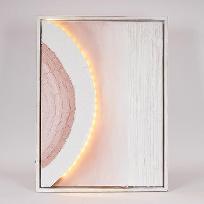 ΠΙΝΑΚΑΣ ΚΑΜΒΑΣ ΜΕ LED LIGHT ΑΝΑΓΛΥΦΟΣ ΜΠΕΖ - ΛΕΥΚΟΣ 60x5x80