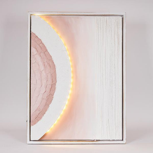 ΠΙΝΑΚΑΣ ΚΑΜΒΑΣ ΜΕ LED LIGHT ΑΝΑΓΛΥΦΟΣ ΜΠΕΖ - ΛΕΥΚΟΣ 60x5x80