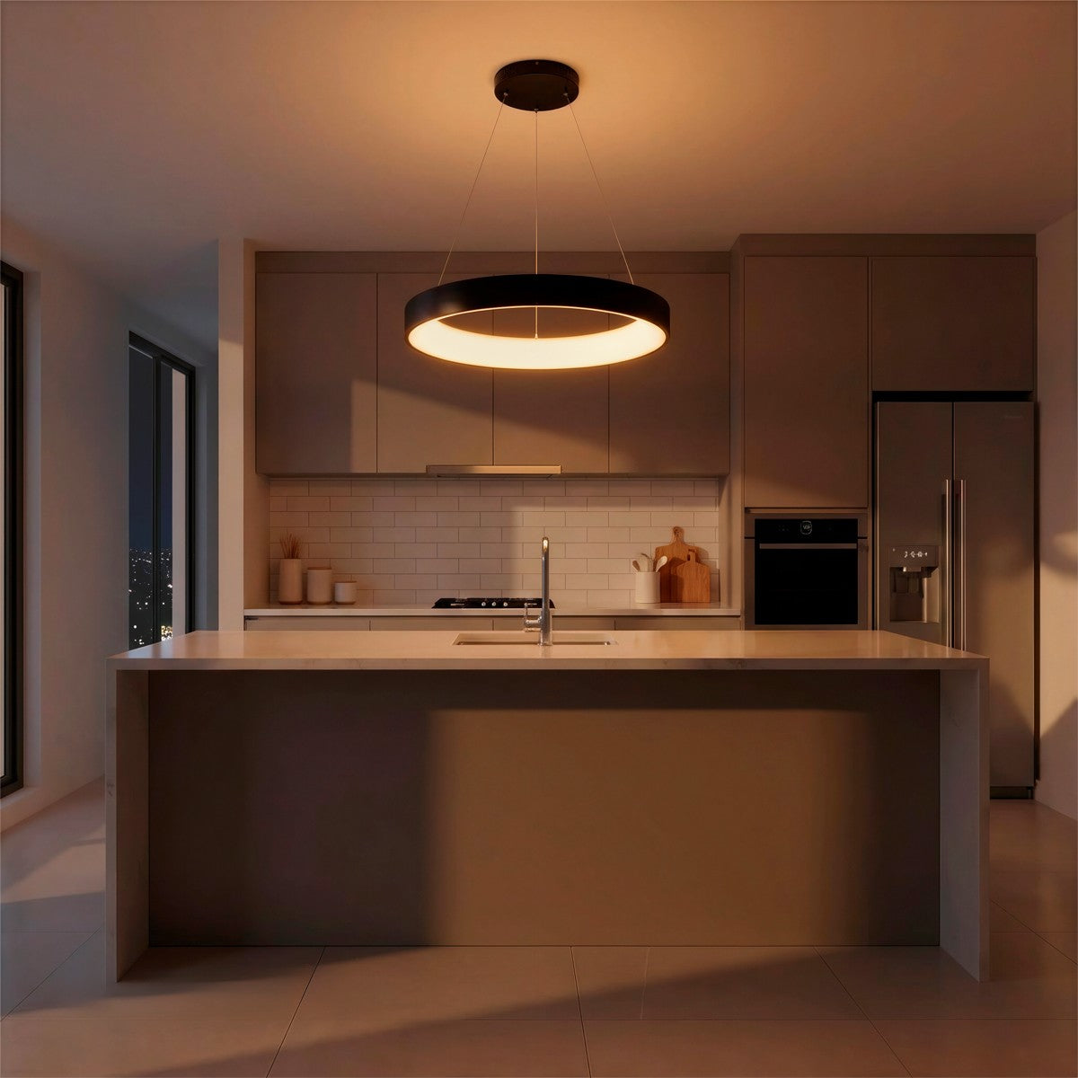 SALEM KLV-101-0289 Κρεμαστό Φωτιστικό Οροφής LED 105W 10500lm 120° AC 220-240V IP20 Ρυθμιζόμενο Λευκό CCT με Χειριστήριο από 2700K έως 6000K Dimmable - Lumileds SMD Chip - Μαύρο Ματ - Μ60 x Π60 x Υ6