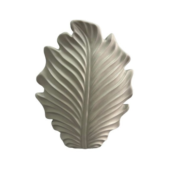 Διακοσμητικό Κεραμικό Βάζο Ματ Μπεζ Φύλλο 23x11x30