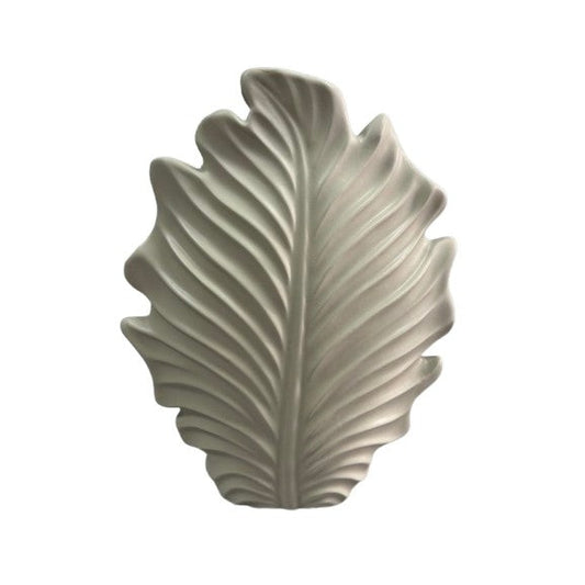 Διακοσμητικό Κεραμικό Βάζο Ματ Μπεζ Φύλλο 23x11x30