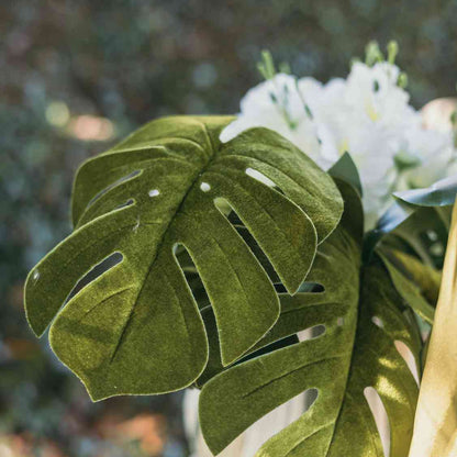 Κλαδί Βελούδο με 4 Φύλλα Monstera 60εκ